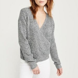 Abercrombie & Fitch gray wrap sweater
